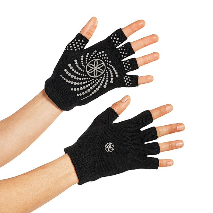 Black Grippy Yoga Gloves